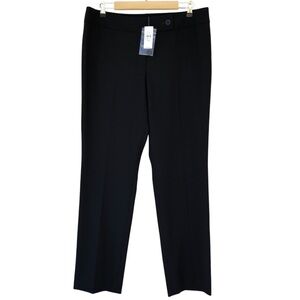 Ann Taylor LOFT Stretchy Lightweight Zipper Button Closure Black Trousers 14